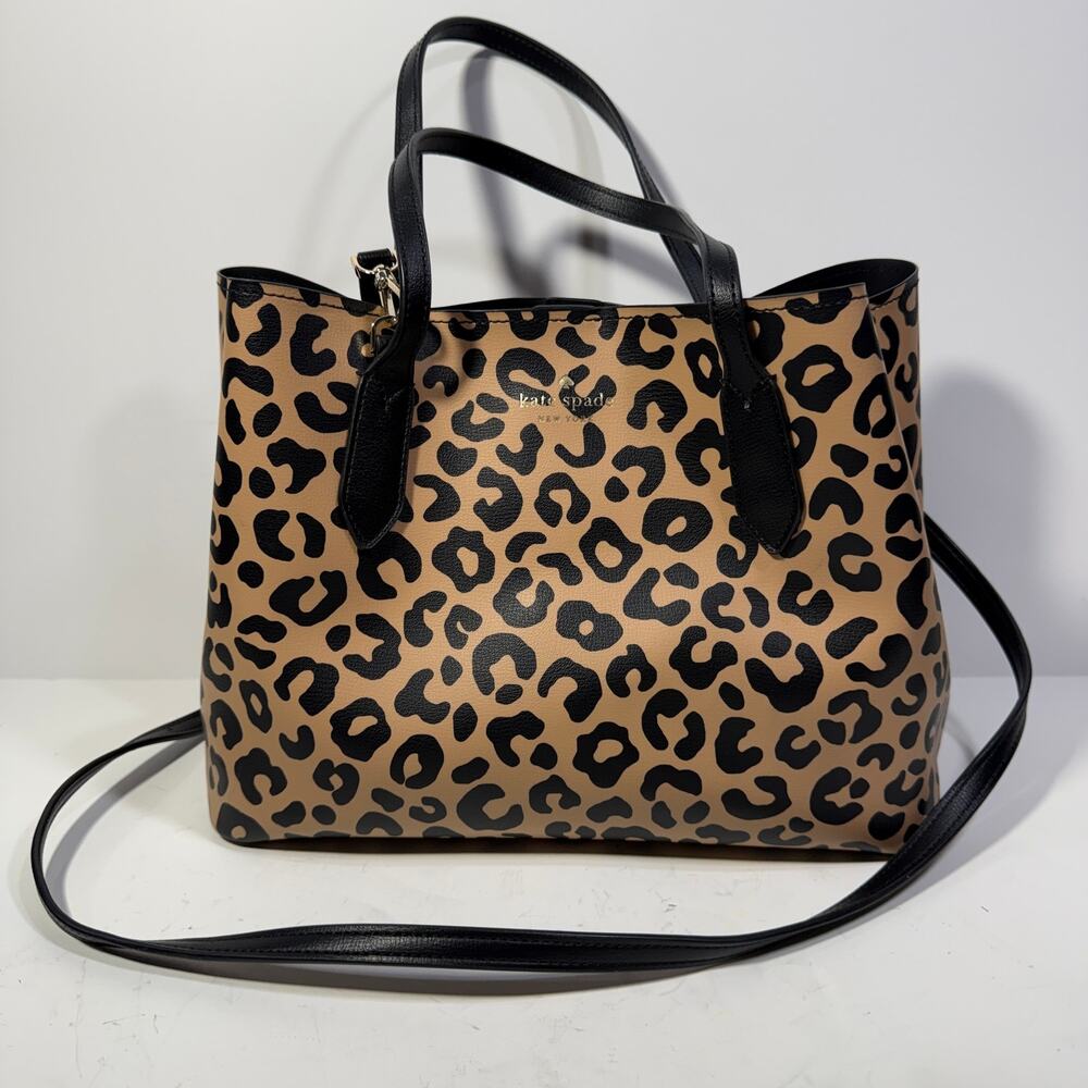 Kate Spade New York Harper Leopard Print Top Handle Satchel Preppy Y2K Bag